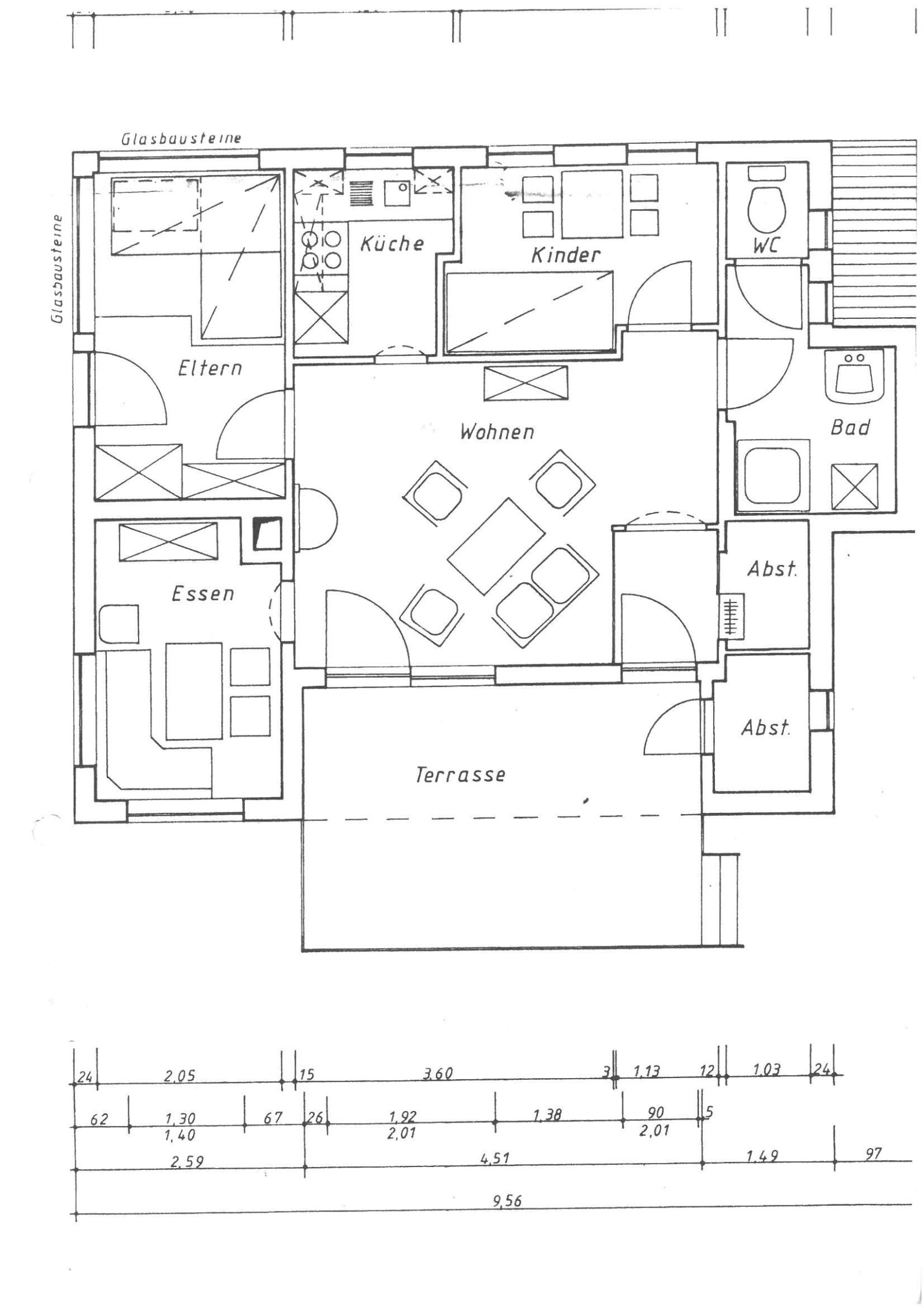 Grundrisszeichnung des Architekten